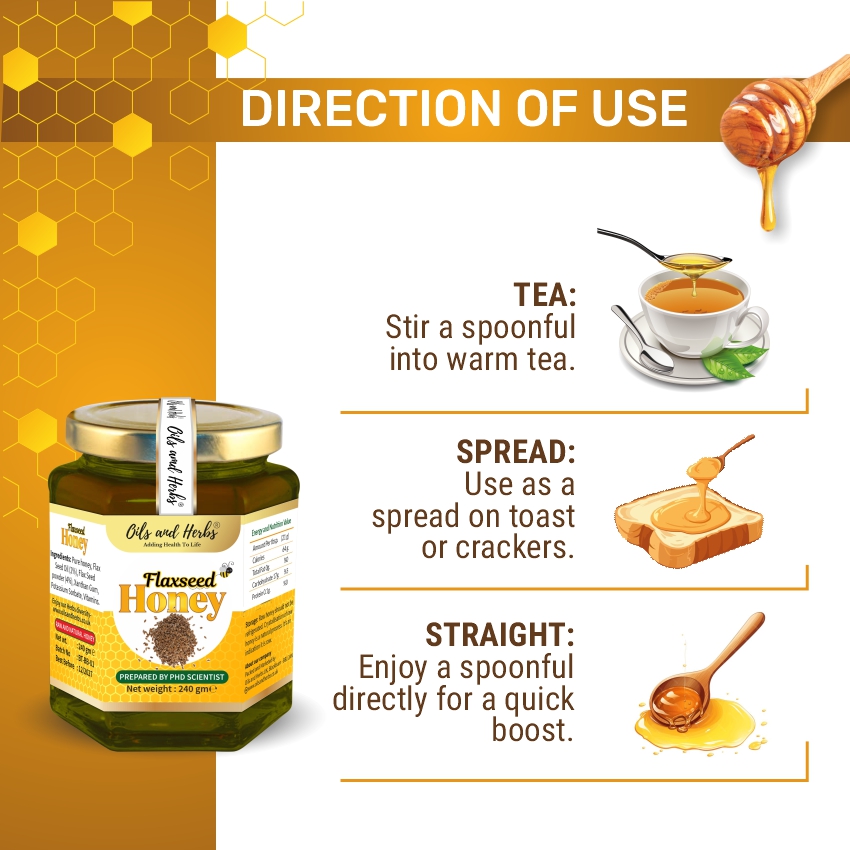 Raw Flax Seed Honey for Omega 3 Support