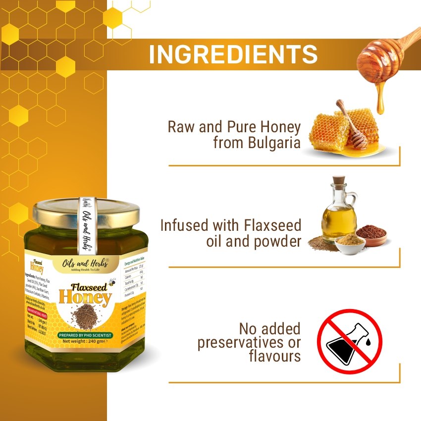 Raw Flax Seed Honey for Omega 3 Support
