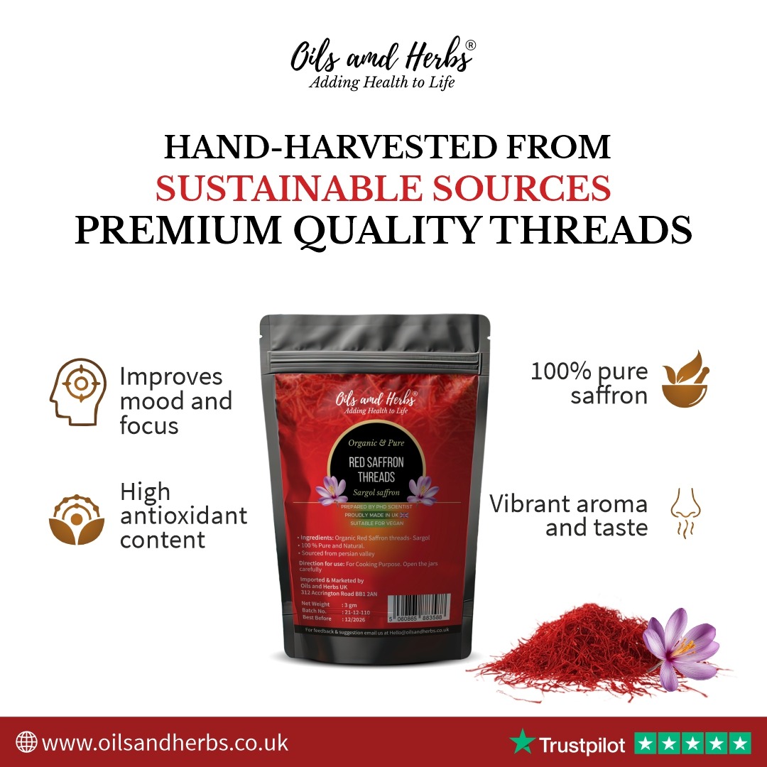 All Red Saffron Threads- 100% Original Sargol- TOP OF THE FLOWER