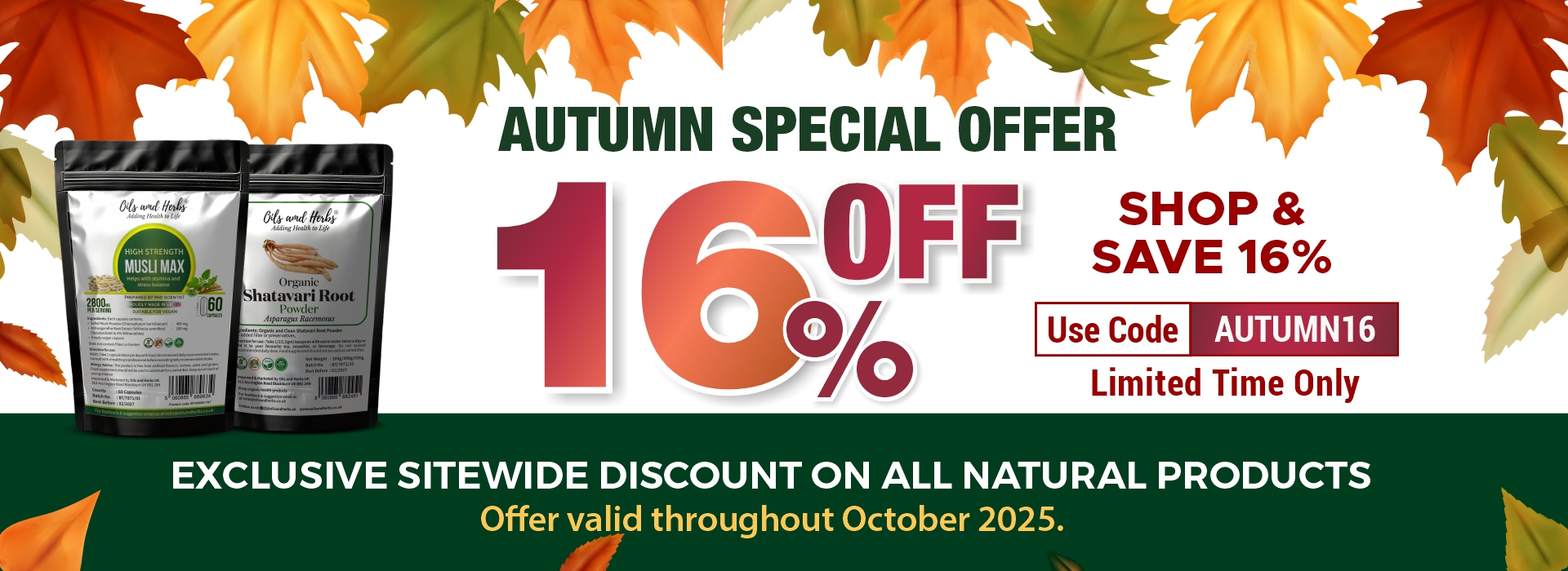 AUTUMN 16% OFF final banner